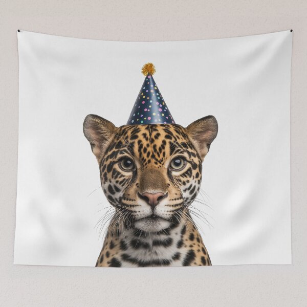 Item preview, Funny Jaguar Wearing Birthday Party Hat designed and sold by LazyOwlStore.