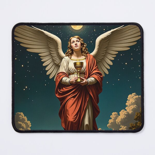 Item preview, Vintage style illustration of the Angel of the Holy Grail designed and sold by PhaedraArt.