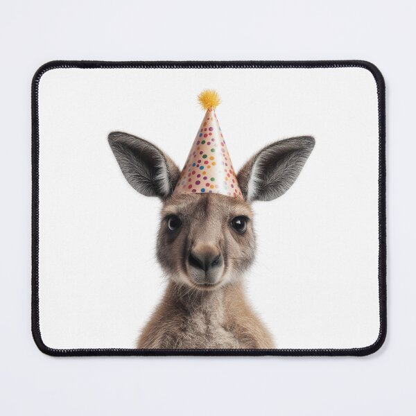 Item preview, Funny Kangaroo Wearing Birthday Party Hat designed and sold by LazyOwlStore.
