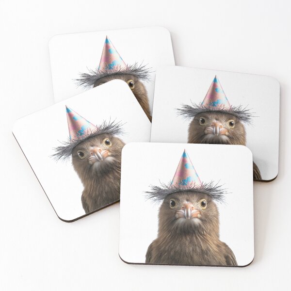 Item preview, Funny Kiwi bird Wearing Birthday Party Hat designed and sold by LazyOwlStore.