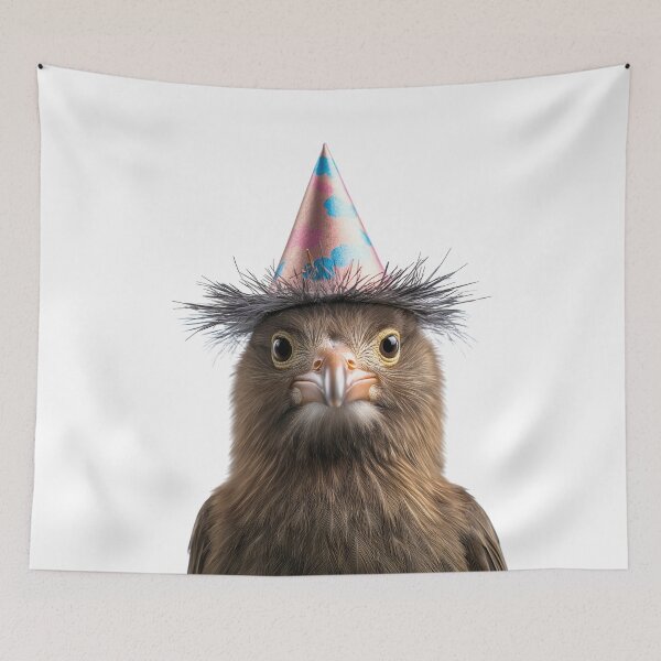 Item preview, Funny Kiwi bird Wearing Birthday Party Hat designed and sold by LazyOwlStore.