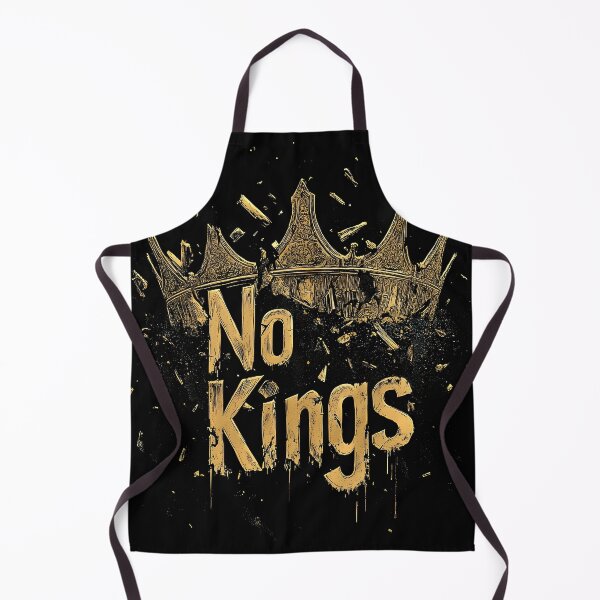 Item preview, Punk-inspired illustration of a shattered golden crown with bold distressed lettering reading No Kings, in a gritty grunge style design designed and sold by ArtPetrenko90.