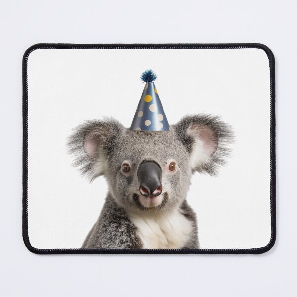 Item preview, Funny Koala Wearing Birthday Party Hat designed and sold by LazyOwlStore.
