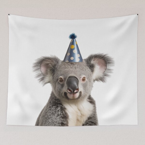 Item preview, Funny Koala Wearing Birthday Party Hat designed and sold by LazyOwlStore.