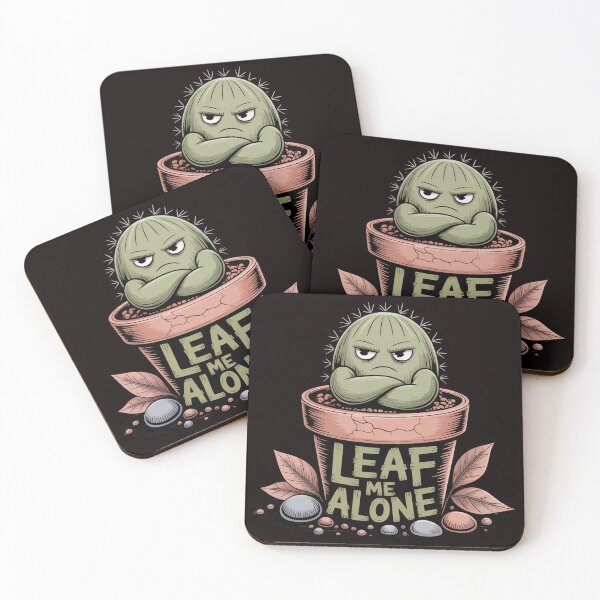 Item preview, Leaf Me Alone – Grumpy Cactus Cartoon Sketch designed and sold by Slavicsoul.