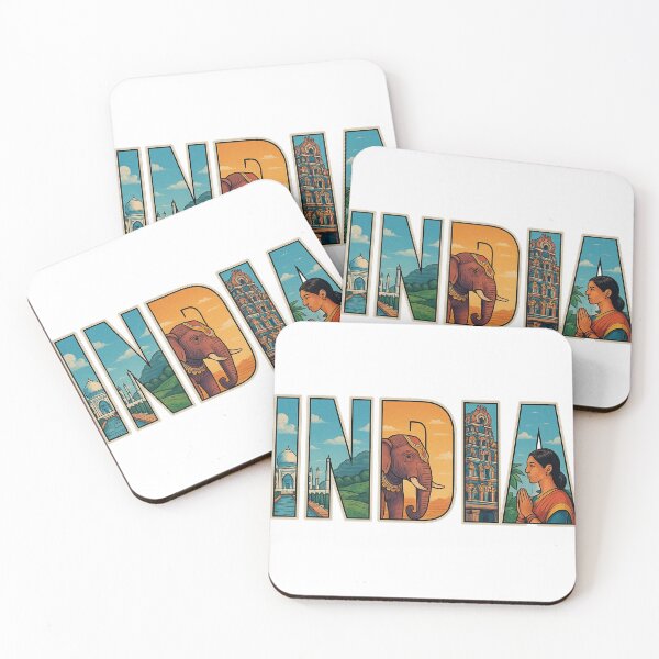 Item preview, India Vintage Travel Typography of World Cities designed and sold by Vstarcre8tive.