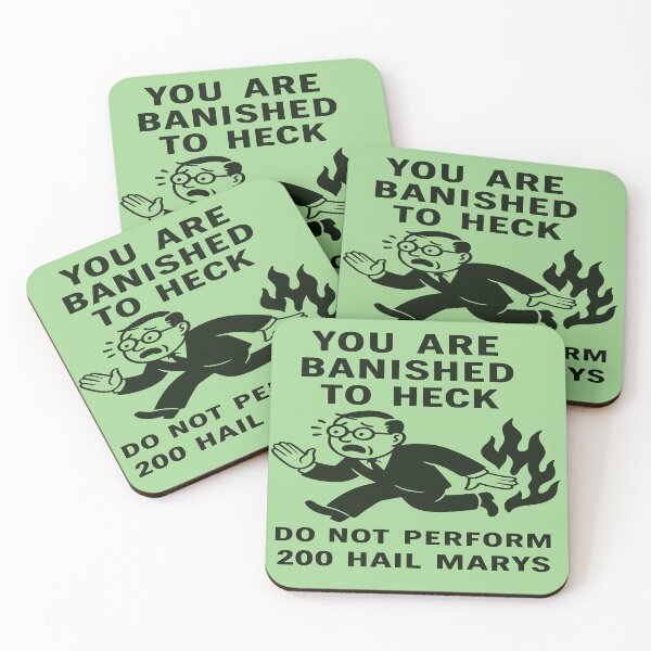 Item preview, Banished to Heck Parody designed and sold by Boohoo Beach.