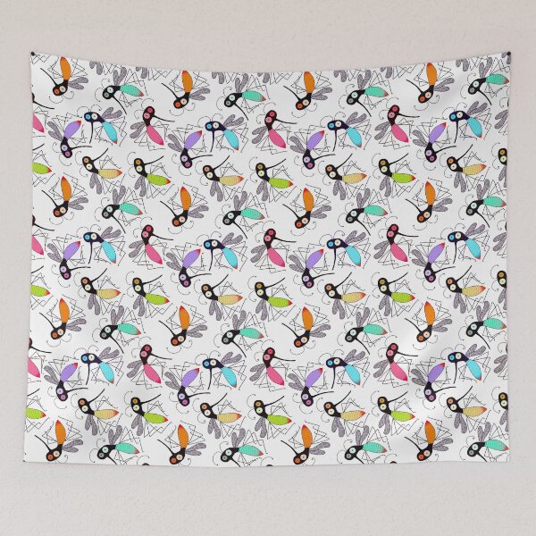 Item preview, Wonky mosquitos on white designed and sold by QuirkyCraftz.