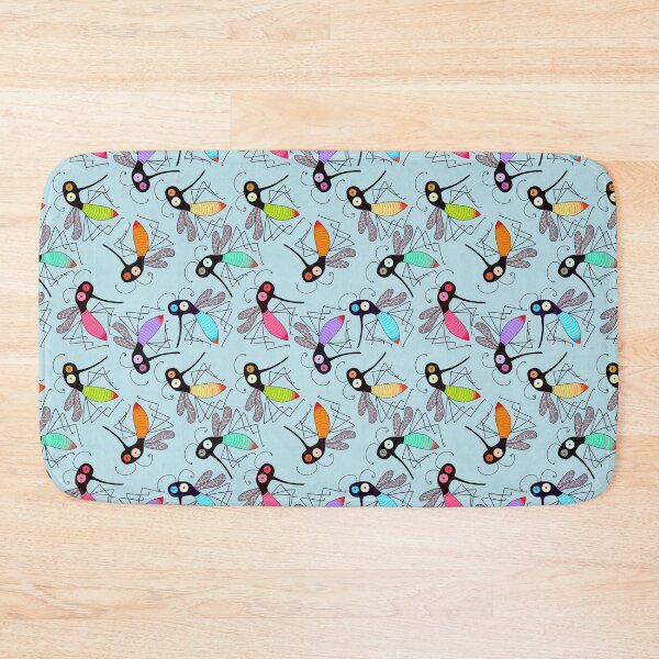 Item preview, Wonky mosquitos on blue designed and sold by QuirkyCraftz.