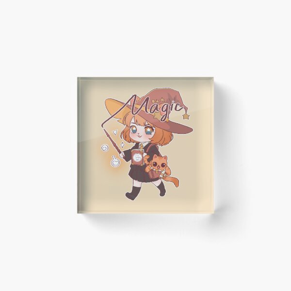 Item preview, Huffle House Witch Girl and Magic Cat – Kawaii Wizard Vibes designed and sold by BGMeYou.