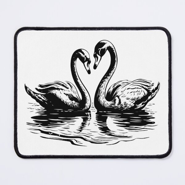 Item preview, Swan Couple Swamp Lake Waterfowl Pair Goose Pond Nature designed and sold by inkoutninja.