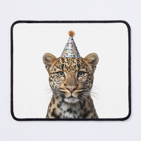 Item preview, Funny Leopard Wearing Birthday Party Hat designed and sold by LazyOwlStore.