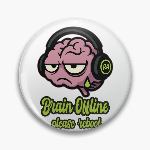 Item preview, Tired Brain in Safe Mode – Overthinking Cartoon with Glitch Aesthetic designed and sold by Rebel Animal.