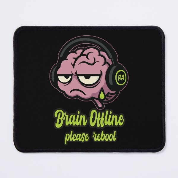 Item preview, Tired Brain in Safe Mode – Overthinking Cartoon with Glitch Aesthetic designed and sold by Rebel Animal.