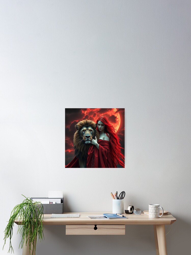Thumbnail 2 of 3, Poster, Lion Queen designed and sold by LenCarol.