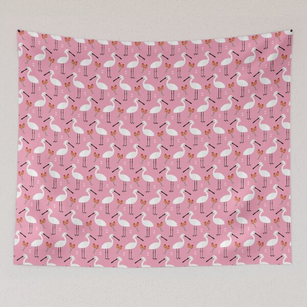 Item preview, Spoonbills on pink designed and sold by reneesillus.