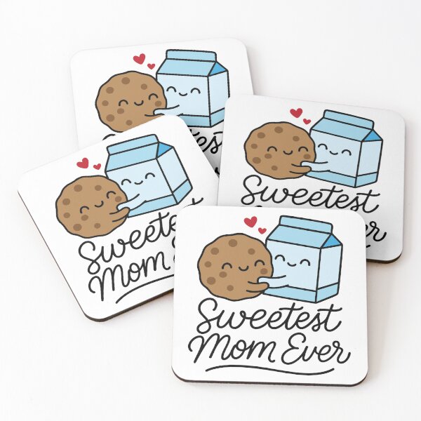 Item preview, Sweetest Mom Ever – Cute Milk and Cookie Hug Kawaii Design designed and sold by GinColorist.