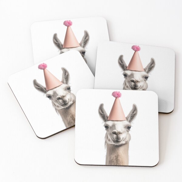 Item preview, Funny Llama Wearing Birthday Party Hat designed and sold by LazyOwlStore.