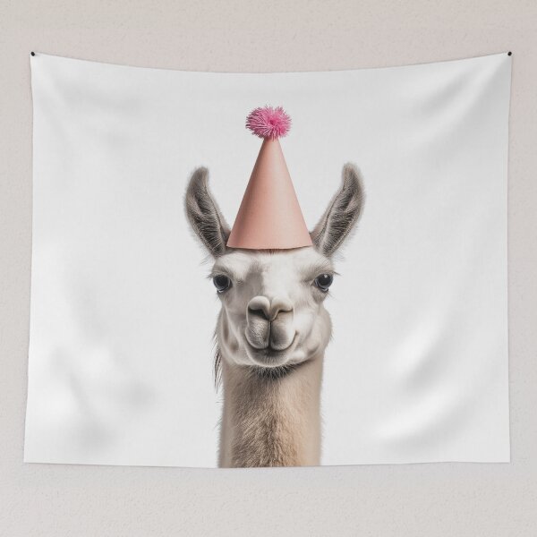 Item preview, Funny Llama Wearing Birthday Party Hat designed and sold by LazyOwlStore.