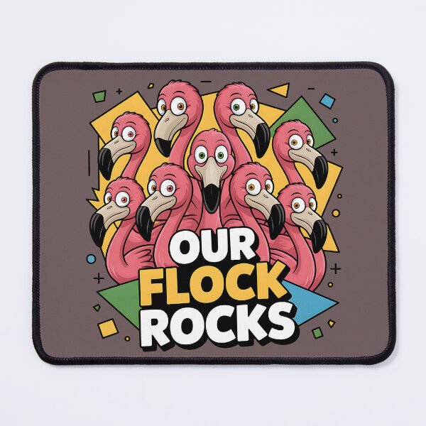 Item preview, Our Flock Rocks Tropical Pink Group Of Flamingos designed and sold by SurrealArtSzysz.
