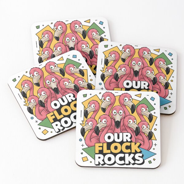 Item preview, Our Flock Rocks Tropical Pink Group Of Flamingos designed and sold by SurrealArtSzysz.