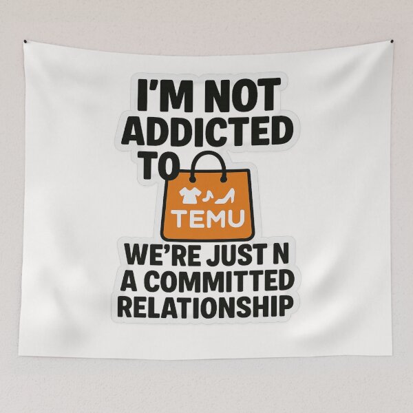 Item preview, Temu Relationship Meme with Orange Shopping Bag designed and sold by Places On Earth.