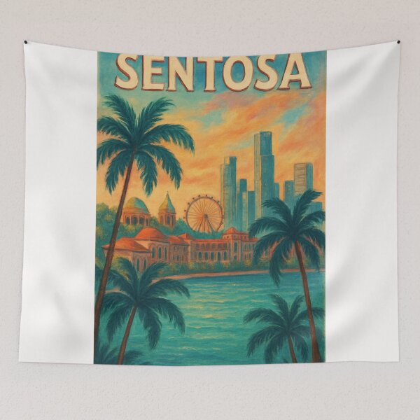 Item preview, Sentosa Singapore View with Singapore Flyer and Colonial Domes designed and sold by Places On Earth.
