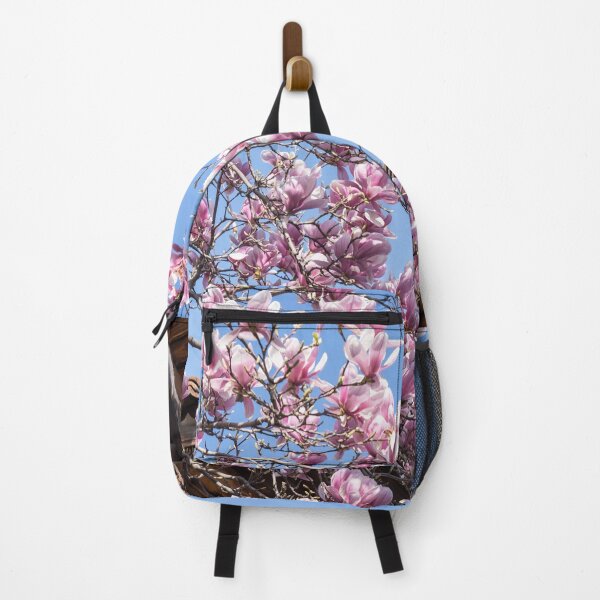Item preview, Bold Pink Magnolia Blooms and Traditional Stone Building designed and sold by Georgia Mizuleva.
