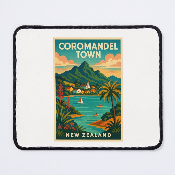Item preview, Coromandel Town New Zealand with Mountain and Boats designed and sold by Places On Earth.