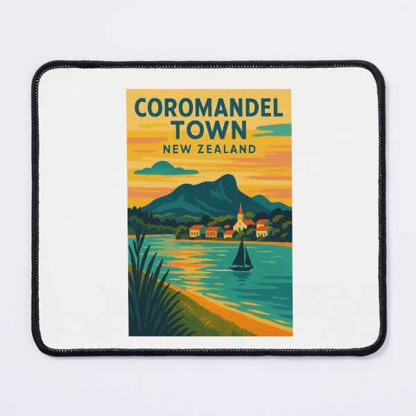 Item preview, Coromandel Town New Zealand Sunset with Church and Bay designed and sold by Places On Earth.