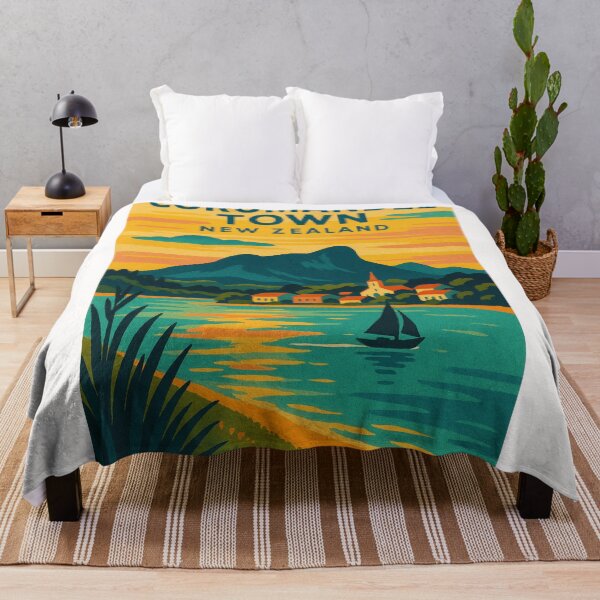 Item preview, Coromandel Town New Zealand Sunset with Church and Bay designed and sold by Places On Earth.