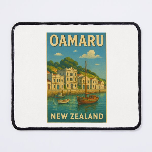 Item preview, Historic Harbour Buildings in Oamaru New Zealand with Boats designed and sold by Places On Earth.