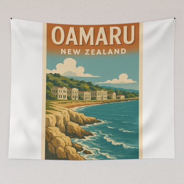 Item preview, Oamaru Coastline and Victorian Seaside Buildings New Zealand designed and sold by Places On Earth.