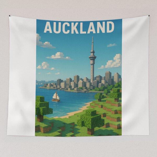 Item preview, Auckland New Zealand with Sky Tower and Sailboat designed and sold by Places On Earth.