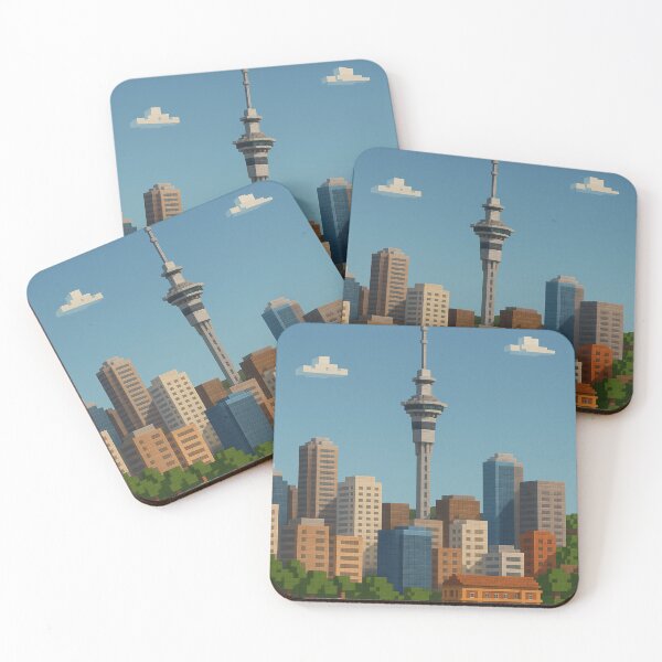 Item preview, Sky Tower and Ferry Building in Auckland New Zealand designed and sold by Places On Earth.