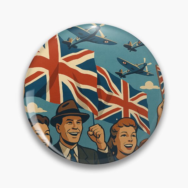 Item preview, VE Day Retro Poster designed and sold by Airpower Art.