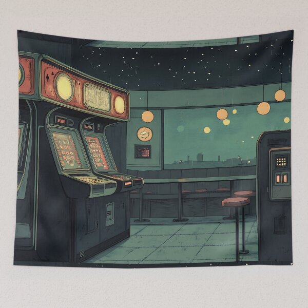 Item preview, Retrowave Art: Neon Arcade Diner Future Retro designed and sold by bapupa.