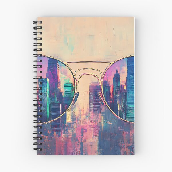 Item preview, Retrowave Art: Neon City Skyline in Mirrored Shades designed and sold by bapupa.