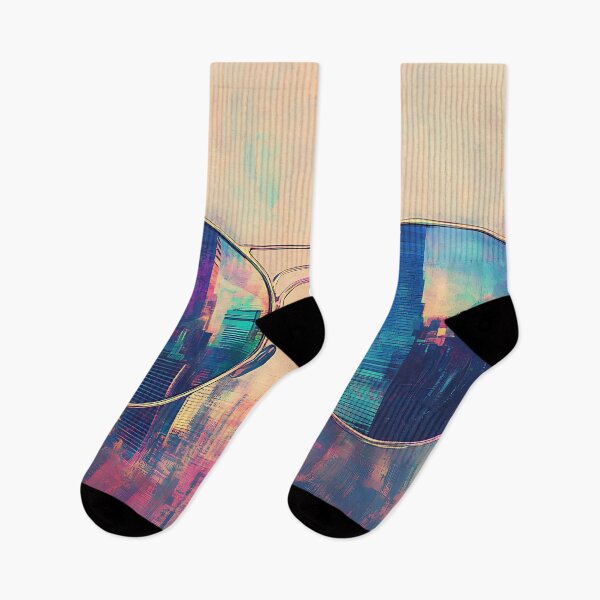 Item preview, Retrowave Art: Neon City Skyline in Mirrored Shades designed and sold by bapupa.