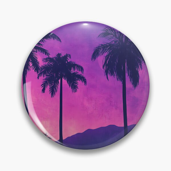 Item preview, Retrowave Art: Vaporwave Purple Sky Palm Trees designed and sold by bapupa.