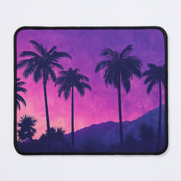 Item preview, Retrowave Art: Vaporwave Purple Sky Palm Trees designed and sold by bapupa.