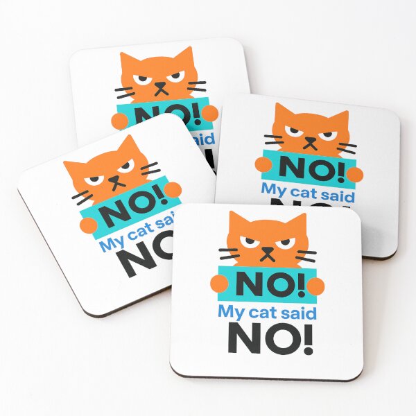 Item preview, NO, My Cat Said NO – Witty Art Print for Cat Lovers – Minimalist Home Decor designed and sold by JustMeditateIt.