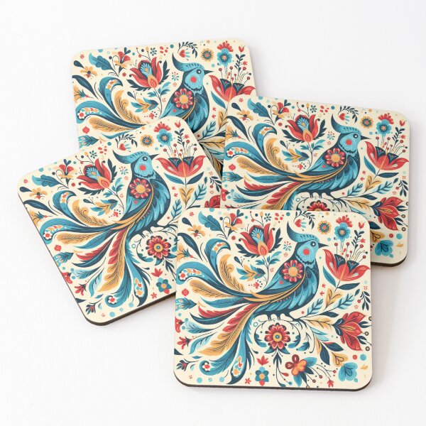 Item preview, Folklore design flowers and bird designed and sold by Artis-t-fun.