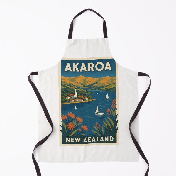 Item preview, Akaroa New Zealand with Sailboats and Peninsula Hills designed and sold by Places On Earth.