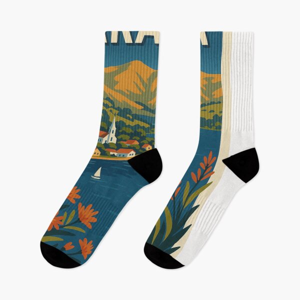 Item preview, Akaroa New Zealand with Sailboats and Peninsula Hills designed and sold by Places On Earth.