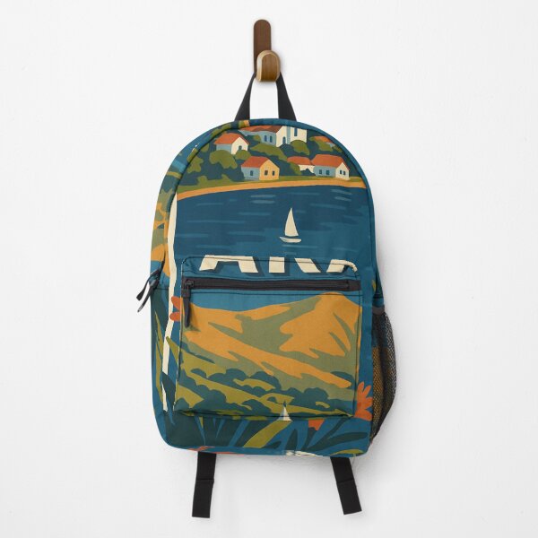 Item preview, Akaroa New Zealand with Sailboats and Peninsula Hills designed and sold by Places On Earth.