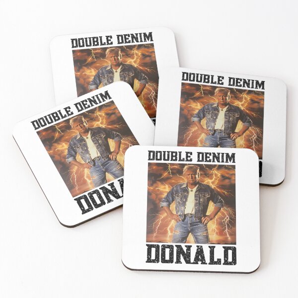 Item preview, Retro Double Denim Donald Trump 80s designed and sold by RockFireMerch.