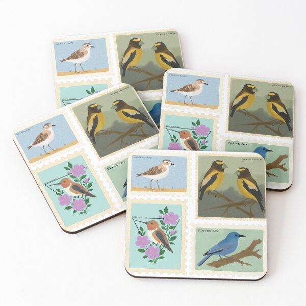 Item preview, Bird stamps designed and sold by PuffyFeathers.