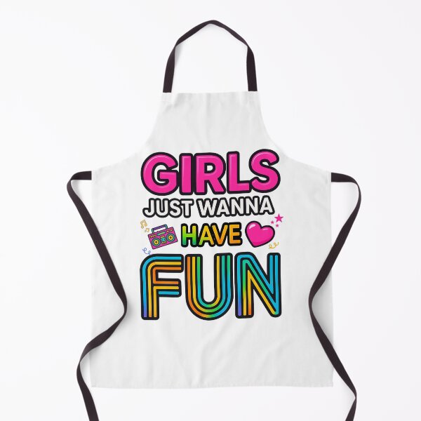 Item preview, Girls Just Wanna Have Fun Retro 70's 80's 90's Party Women designed and sold by OleOleStore.
