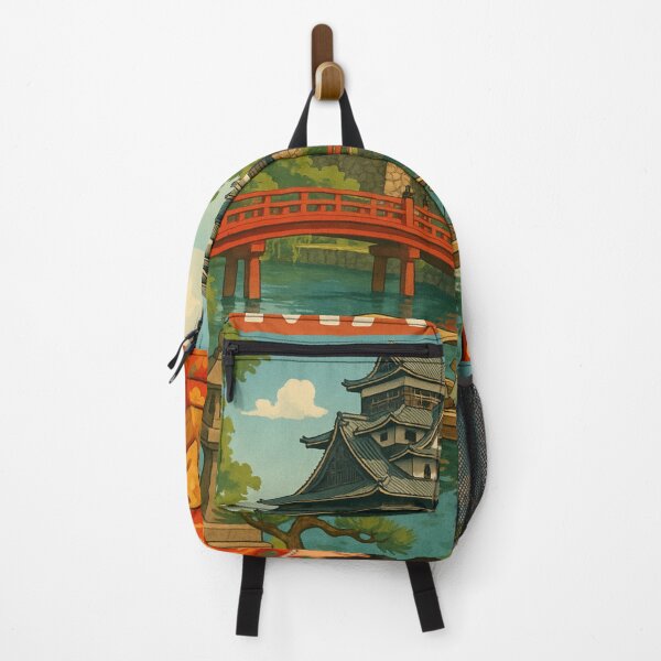 Item preview, Matsue Japan with Castle, Kimono, and Red Bridge designed and sold by Places On Earth.